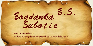 Bogdanka Subotić vizit kartica